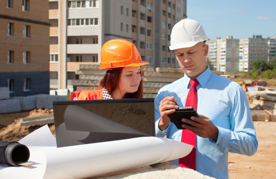 Architects at construction site