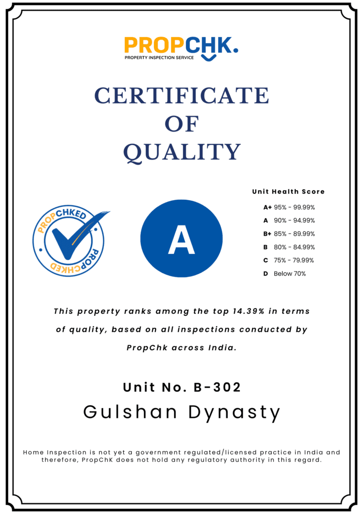 CERTIFICATE OF QUALITY Gulshan Dynasty