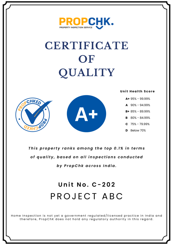 CERTIFICATE OF QUALITY Project ABC