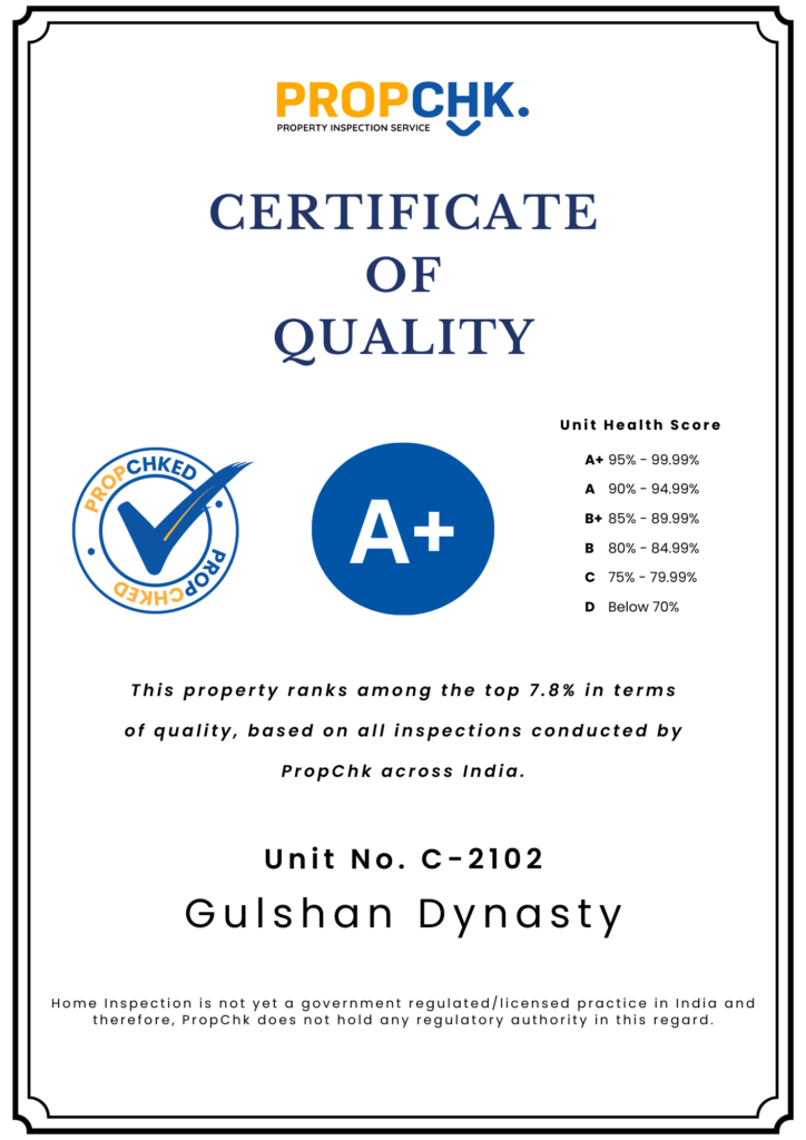 CERTIFICATE OF QUALITY Gulshan Dynasty